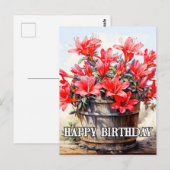 Illustratie van bloeiende leliebloem briefkaart (Voorkant / Achterkant)