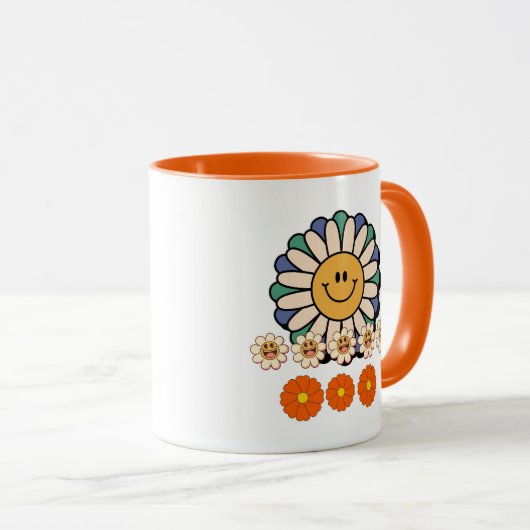 Illustratie van bloemen mok (Voorkant rechts)