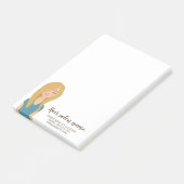 Illustratie van blonde vrouw met lang haar in kaps post-it® notes (Schuin)
