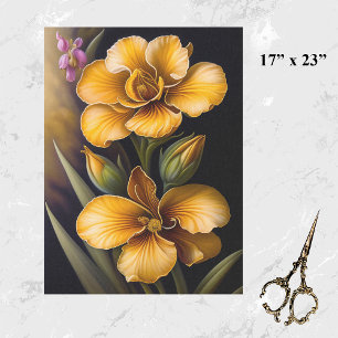 Illustratie van bodemgele bloemen groot tissuepapier