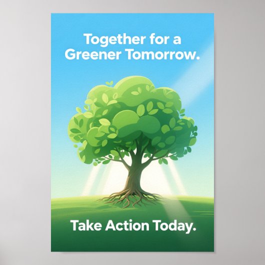 Illustratie van boom met milieubewustzijn Groene A Poster (Voorkant)