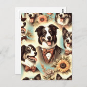 Illustratie van  border collie briefkaart (Voorkant / Achterkant)