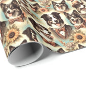 Illustratie van  border collie cadeaupapier (Rol Hoek)