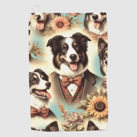 Illustratie van  border collie golfhanddoek (Voorkant)