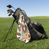 Illustratie van  border collie golfhanddoek (Groen)