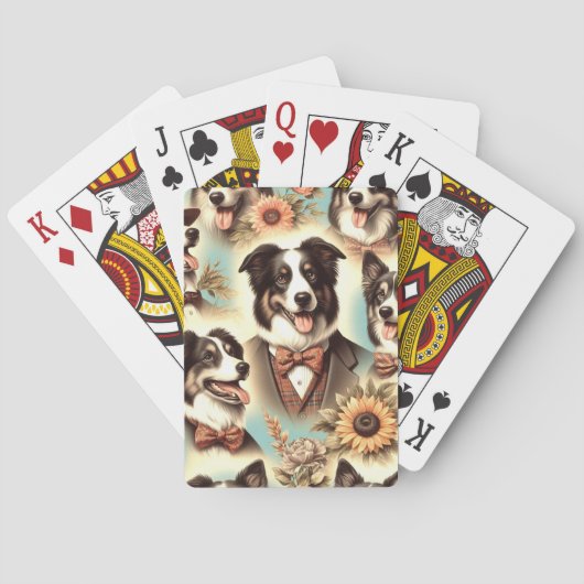 Illustratie van  border collie pokerkaarten (Achterkant)
