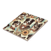 Illustratie van  border collie tegeltje (Zijkant)