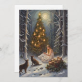 Illustratie van bos-kerstboom voor kerstkaart (Voorkant / Achterkant)