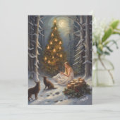 Illustratie van bos-kerstboom voor kerstkaart (Staand voorkant)