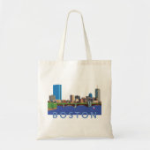 Illustratie van Boston Skyline Computer Terug naar Tote Bag (Voorkant)