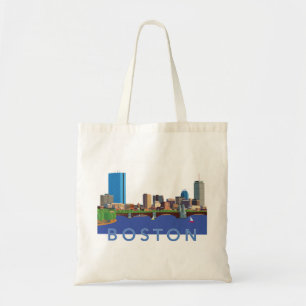 Illustratie van Boston Skyline Computer Terug naar Tote Bag