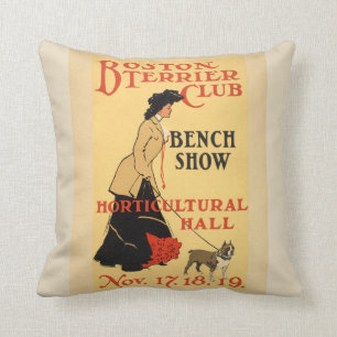 Illustratie van Boston Terrier Club Vintage Poster Kussen