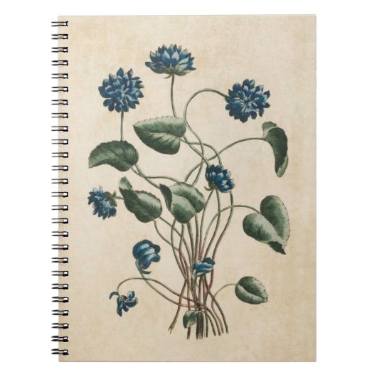  illustratie van botanische Floral Violets Notitieboek (Voorkant)