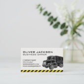 Illustratie van bouwvuilniswagen visitekaartje (Staand voorkant)