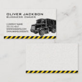 Illustratie van bouwvuilniswagen visitekaartje (Voorkant / Achterkant)