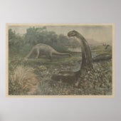 illustratie van Brachiosaurus Dinosaurus Poster (Voorkant)
