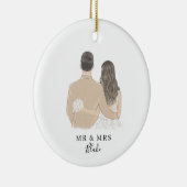 Illustratie van bride en groom keramisch ornament (Rechts)