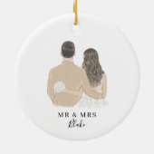 Illustratie van bride en groom keramisch ornament (Achterkant)