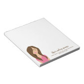 Illustratie van Brown Hair Woman Custom Hair Salon Notitieblok (Schuin)