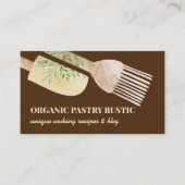 Illustratie van bruin-crème-gebak visitekaartje (Voorkant)