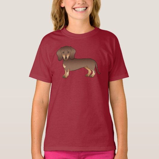 Illustratie van bruin en kort haardewerk t-shirt (Voorkant)