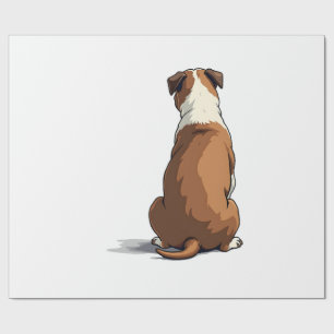 Illustratie van Bulldog van achteren Hondenliefheb Cadeaupapier