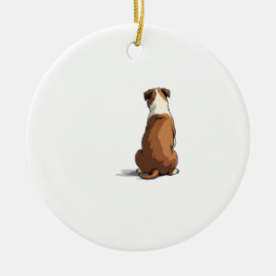 Illustratie van Bulldog van achteren Hondenliefheb Keramisch Ornament