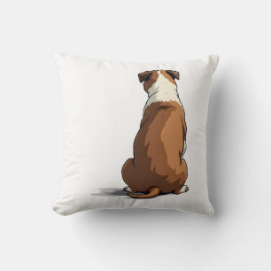 Illustratie van Bulldog van achteren Hondenliefheb Kussen