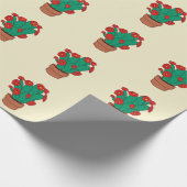 Illustratie van cactussen  cadeaupapier (Hoek)