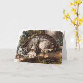 Illustratie van Canada Lynx (Lynx Canadensis) Kaart (Gele Bloem)