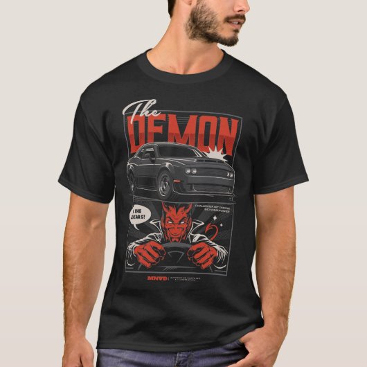 Illustratie van Challenger Demon Automotive Car T-shirt (Voorkant)