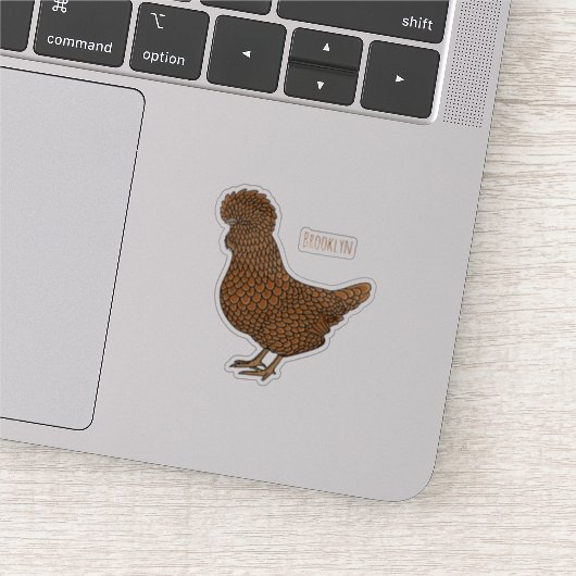 Illustratie van chamois Poolse kip cartoon Sticker (Detail)
