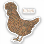 Illustratie van chamois Poolse kip cartoon Sticker (Voorkant)
