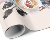 Illustratie van Chic Pastel Flower Owl Animal Boho Cadeaupapier (Rol Hoek)