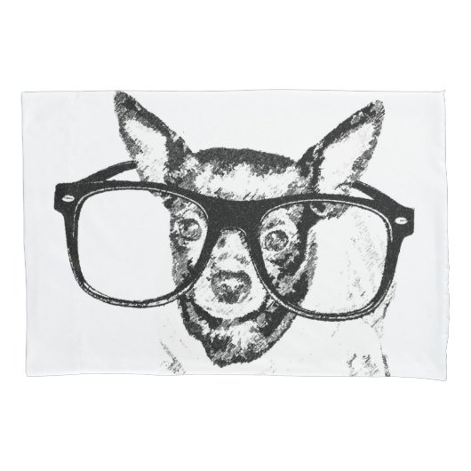 Illustratie van Chihuahua Dog Tekening Kussensloop (Voorkant)
