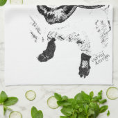 Illustratie van Chihuahua Dog Tekening Theedoek (Gevouwen)