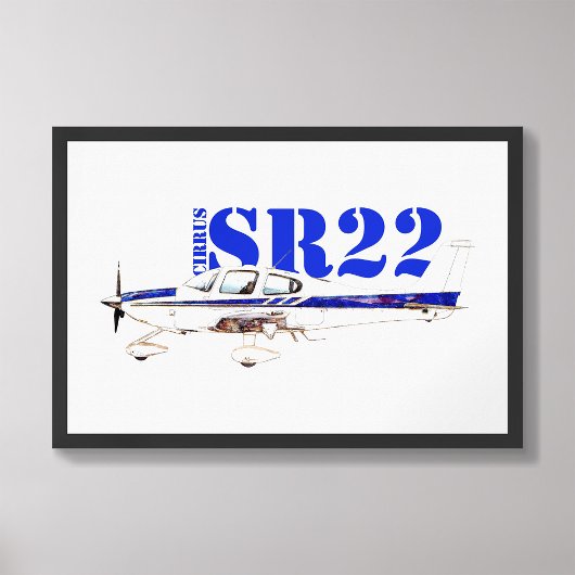 Illustratie van Cirrus SR22 licht Vliegtuig ontwer Foto Afdruk