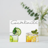 Illustratie van cocktails briefkaart (Staand voorkant)