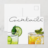 Illustratie van cocktails briefkaart (Voorkant / Achterkant)
