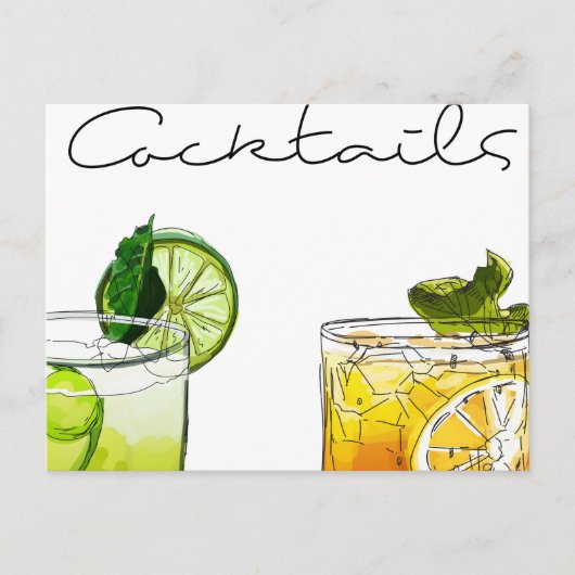 Illustratie van cocktails briefkaart (Voorkant)