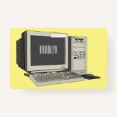 Illustratie van computercartoon badge (Achterkant)