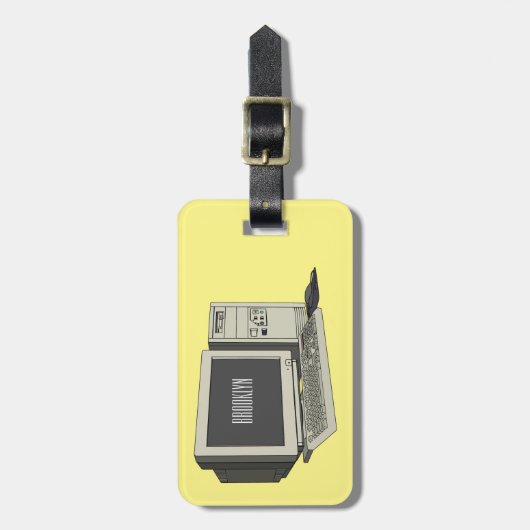 Illustratie van computercartoon bagagelabel (Voorkant verticaal)