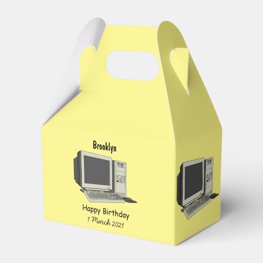 Illustratie van computercartoon bedankdoosjes (Achterkant)