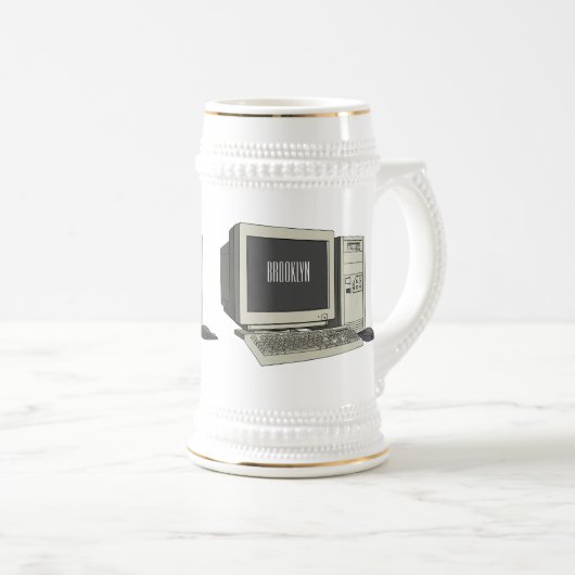 Illustratie van computercartoon bierpul (Voorkant rechts)