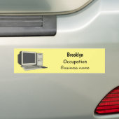 Illustratie van computercartoon bumpersticker (Op auto)