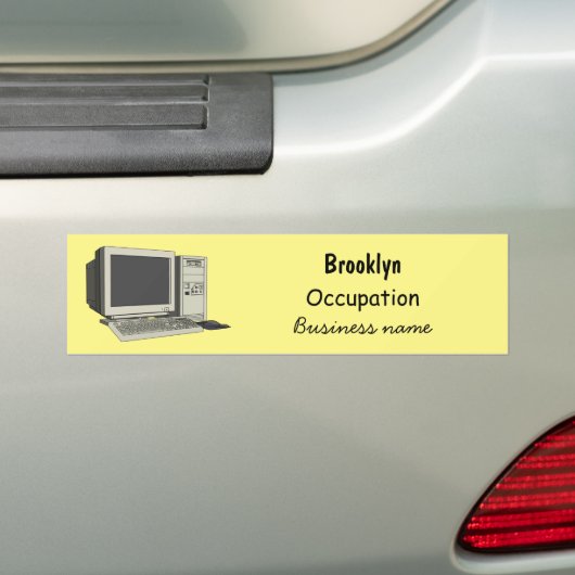 Illustratie van computercartoon bumpersticker (Op auto)