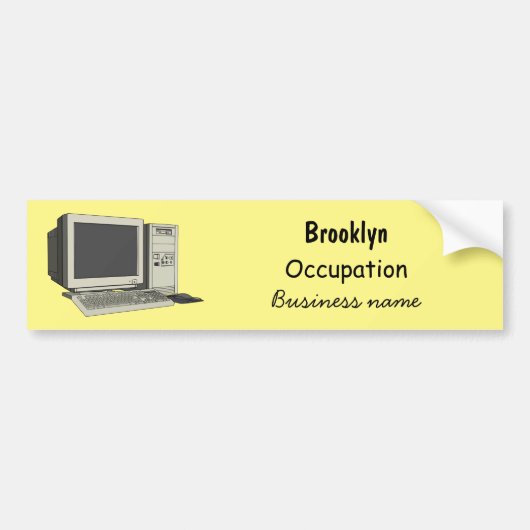 Illustratie van computercartoon bumpersticker (Voorkant)