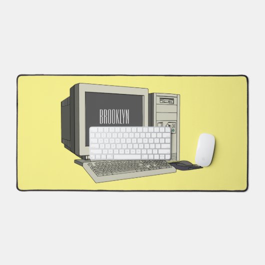 Illustratie van computercartoon bureaumat (Keyboard & Muis)