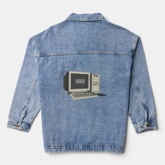 Illustratie van computercartoon denim jacket (Achterkant)