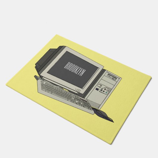 Illustratie van computercartoon deurmat (Schuin)